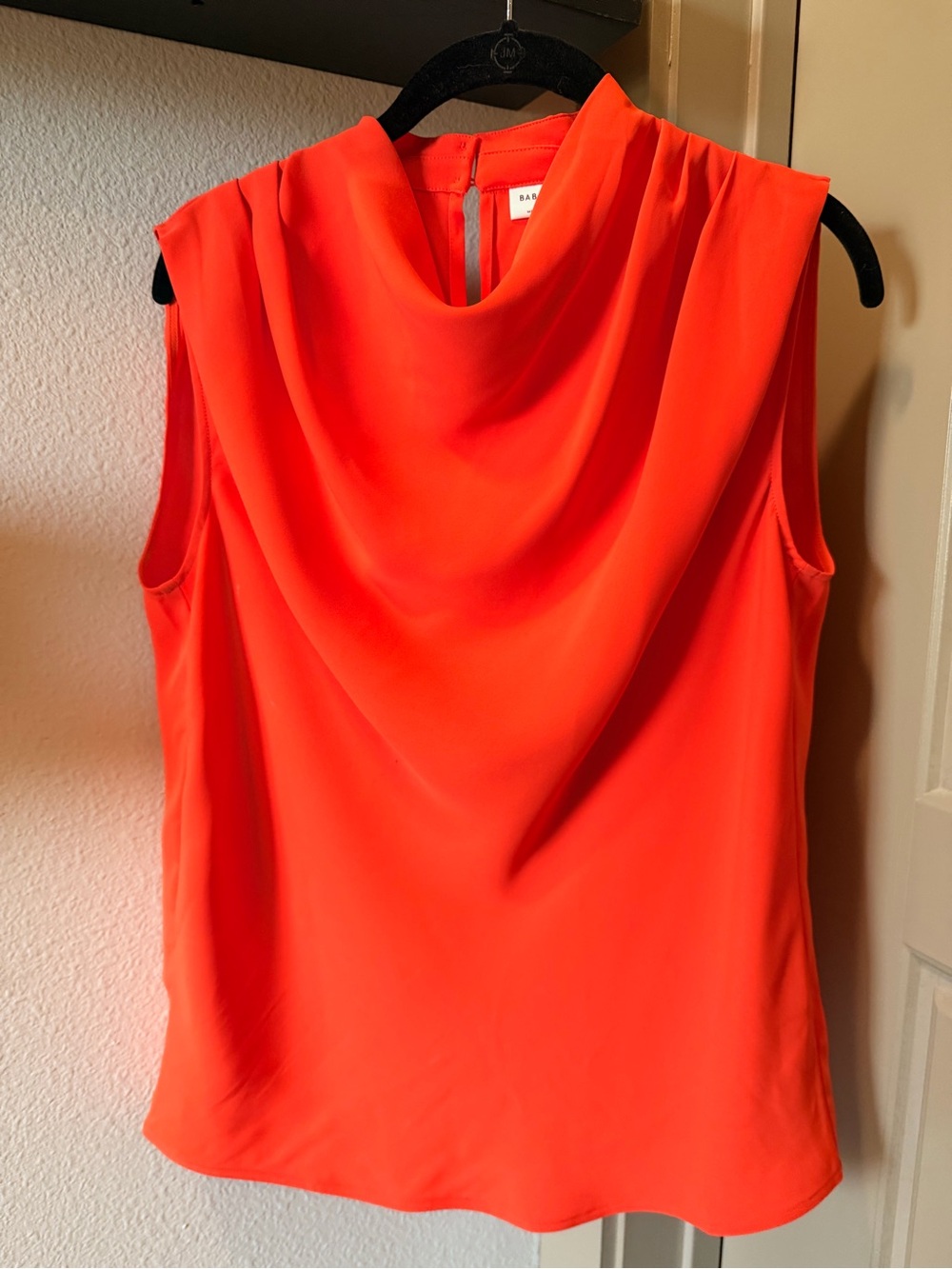 Babaton Sleeveless Draped Cowl Top - Deep Orange